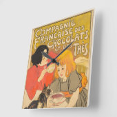 Französische Gesellschaft der Schokolade und des T Quadratische Wanduhr (Winkel)