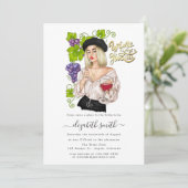 Französische Girl Wine Degustation Bridal Dusche E Einladung (Stehend Vorderseite)