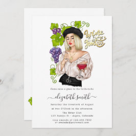 Französische Girl Wine Degustation Bridal Dusche E Einladung