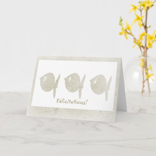 Französische Glückwünsche Karte (Gelbe Blume)