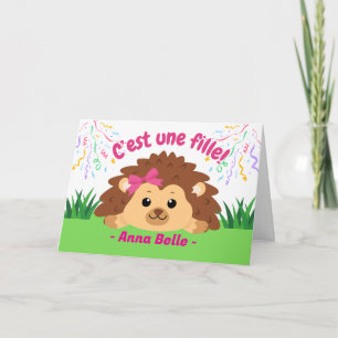 Französische Glückwünsche zur Geburt eines Babymäd Karte
