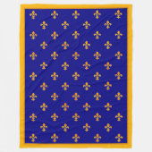 Französische Gold Fleurs de Lis auf dem Azur-Banne Fleecedecke (Vorderseite)