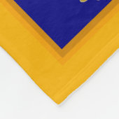 Französische Gold Fleurs de Lis auf dem Azur-Banne Fleecedecke (Ecke)
