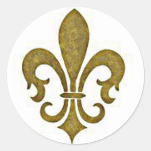 Französische goldene GoldLilien-Blumen-Aufkleber Runder Aufkleber