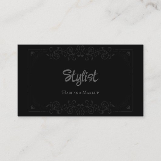 Französische Gothic Damask Stylist Business Card Visitenkarte (Vorderseite)