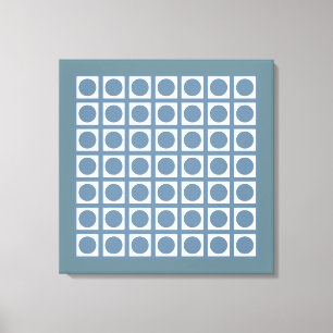 Französische graue Elegant Grid Dots Leinwanddruck