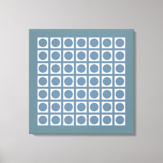 Französische graue Elegant Grid Dots Leinwanddruck (Vorderseite)