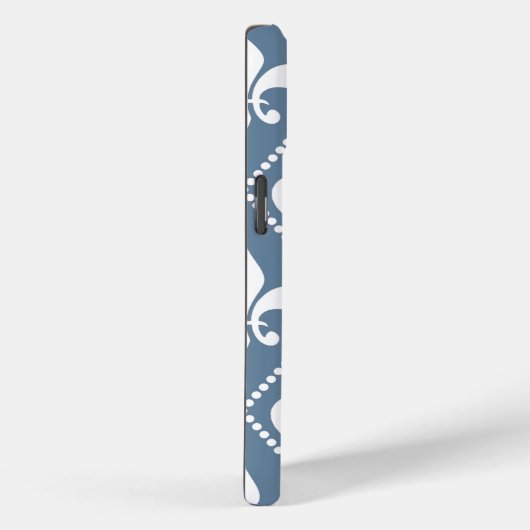 Französische graue Lilie mit Monogramm Case-Mate iPhone Hülle (Rückseite / Rechts)