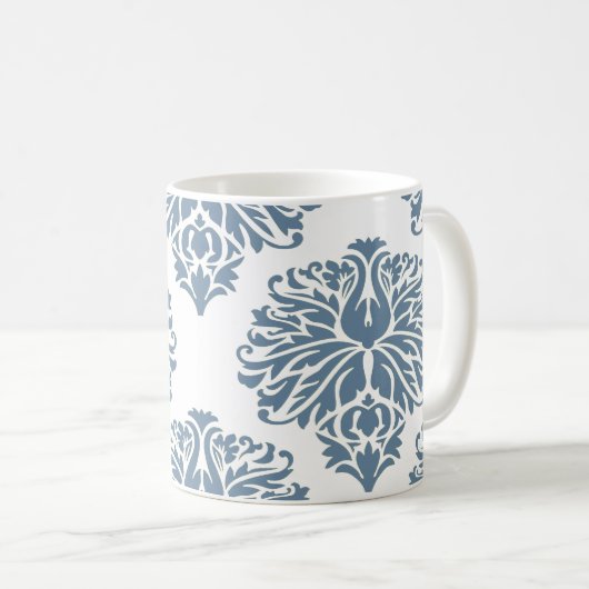 Französische Gray Elegant Damask Tasse (VorderseiteRechts)