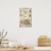 Französische Häfen und Plan von Paris Poster (Küche)