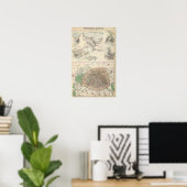 Französische Häfen und Plan von Paris Poster (Heimbüro)