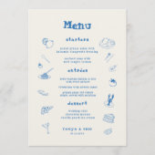 Französische Handgezeichnete Whimsikillustrierung  Menükarte (Vorderseite)