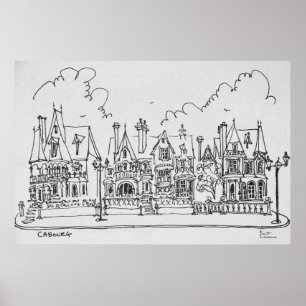 Französische Häuser, Cobourg   Normandie, Frankrei Poster