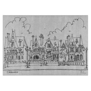 Französische Häuser, Cobourg Normandie, Frankrei Schneidebrett