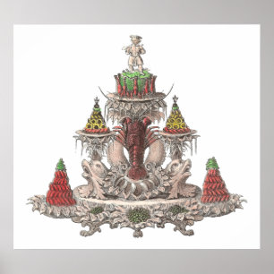 Französische Haute Cuisine - Hummer, Krebse, Vinta Poster