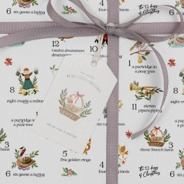 Französische Hennen | 12 Weihnachtsfeiertag Geschenkanhänger