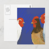 französische Hennen Postkarte (Vorne/Hinten)