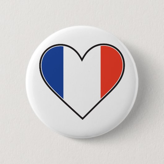 Französische Herz-Flagge Button (Vorderseite)
