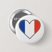 Französische Herz-Flagge Button (Vorne & Hinten)