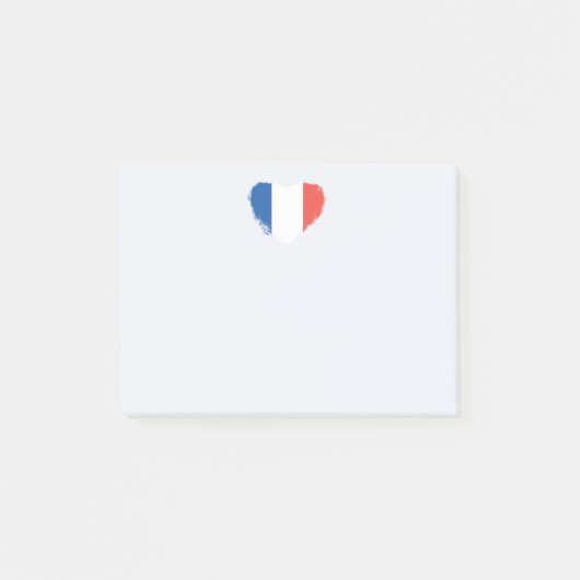 Französische Herz-Post-it-Hinweise Post-it Klebezettel (Vorderseite)