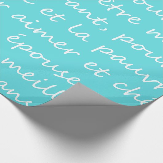 Französische Hochzeits-Versprechen-Handschrift Geschenkpapier (Ecke)