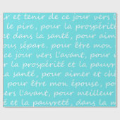 Französische Hochzeits-Versprechen-Handschrift Geschenkpapier (Flach)