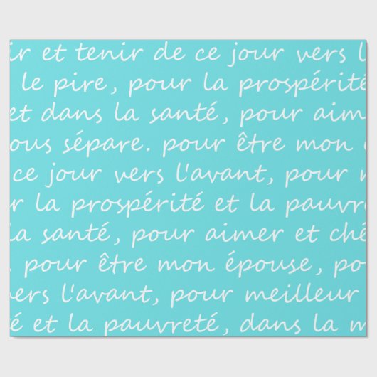 Französische Hochzeits-Versprechen-Handschrift Geschenkpapier (Flach)