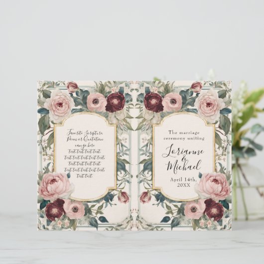 Französische Hochzeitsfeier in Rosa (Stehend Vorderseite)