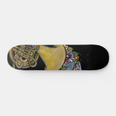 Französische Horn Band Musik Florale Kunst Skateboard (Horizontal)