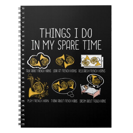 Französische Horn Big Band Orchestra Instrumentenm Notizblock (Vorderseite)