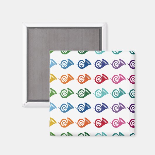 Französische Horn-Farbige Fun-Array-Musik Magnet (Vorderseite/Rückseite)