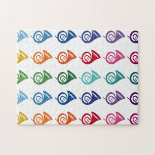 Französische Horn-Farbige Fun-Array-Musik Puzzle