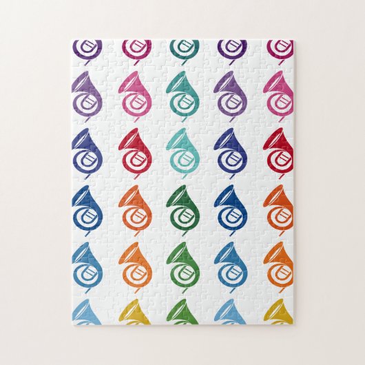 Französische Horn-Farbige Fun-Array-Musik Puzzle (Vertikal)