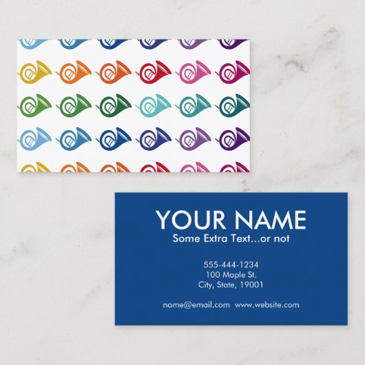 Französische Horn-Farbige Fun-Array-Musik Visitenkarte (Vorne/Hinten)