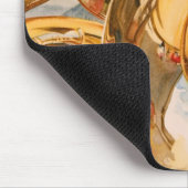 Französische Horn-Musiker-lustiger Mousepad (Ecke)
