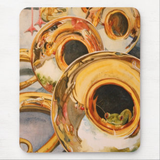 Französische Horn-Musiker-lustiger Mousepad