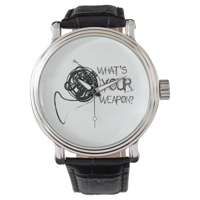 Französische Horn-Waffen Armbanduhr (Vorderseite)