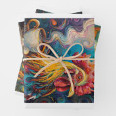 Französische Hühner Teestunde Decoupage Geschenkpapier Set (Beispiel)