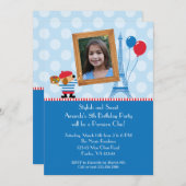 Französische Hundekünstler-Foto Birtday Einladung (Vorne/Hinten)