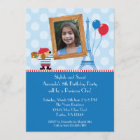 Französische Hundekünstler-Foto Birtday Einladung