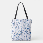 Französische Hütte Blue Wildblume Tote Tasche (Rückseite)