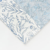 Französische Hütte gequiltes Muster Blau Fleecedecke (Ecke)