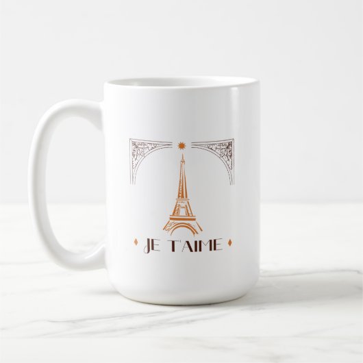 Französische Ich liebe dich Kaffeetasse (Links)