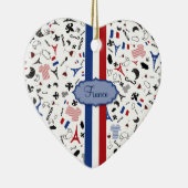 Französische Ikonen mit Flagge von Frankreich Keramikornament (Rechts)