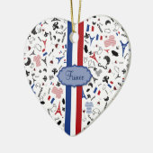 Französische Ikonen mit Flagge von Frankreich Keramikornament (Links)