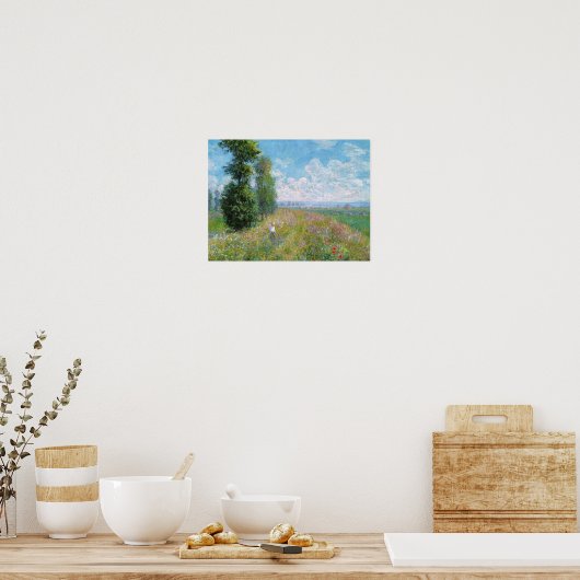 Französische Impressionistin Meadow mit Poplars Mo Poster (Küche)