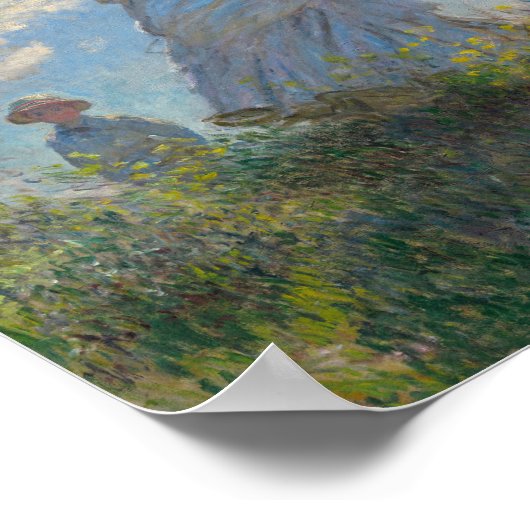 Französische Impressionistin mit Parasolmonet Poster (Ecke)