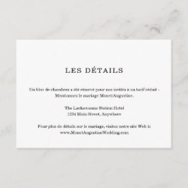 Französische Informationen / Details - Umschließun Begleitkarte