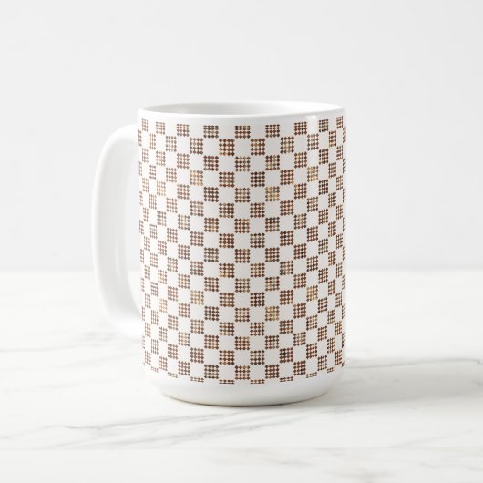 Französische Kaiserliche Schachbrett-Tasse Kaffeetasse (Vorderseite Links)