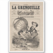 Französische Karikatur eines Balloonisten in Heißl Aufkleber (Vorderseite)